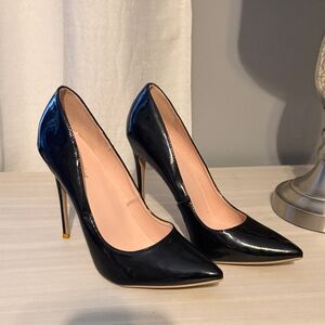 Elisabeth Tang Sleek Black Patent Leather 4” Heels